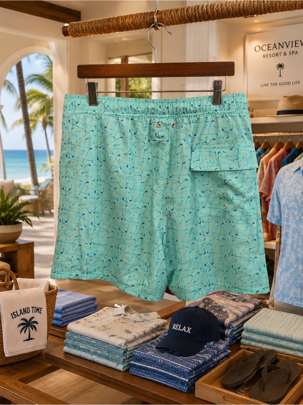 NWT Robert Graham Golf Clubs Print Swim Trunks XL Stretch Swim Shorts MSRP $98 - Picture 3 of 9